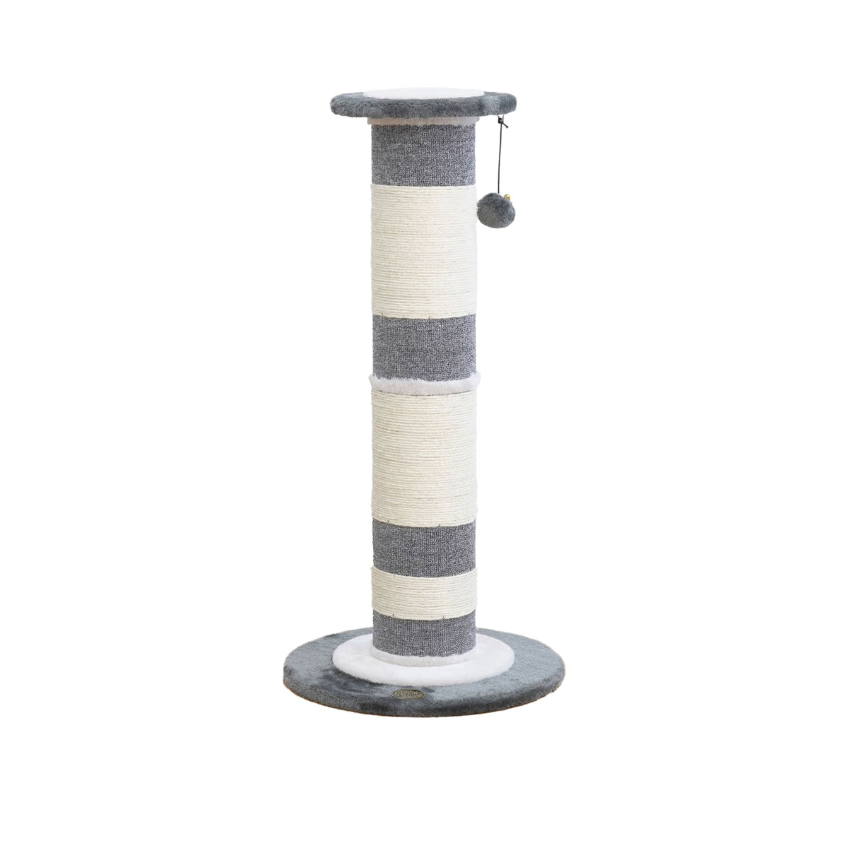 Griffoir en sisal avec tapis gris grand 39 x 39 x 81 cm pour chat