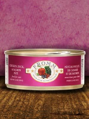 Four-Star pâté poulet, canard et saumon - nourriture humide pour chat 156 g