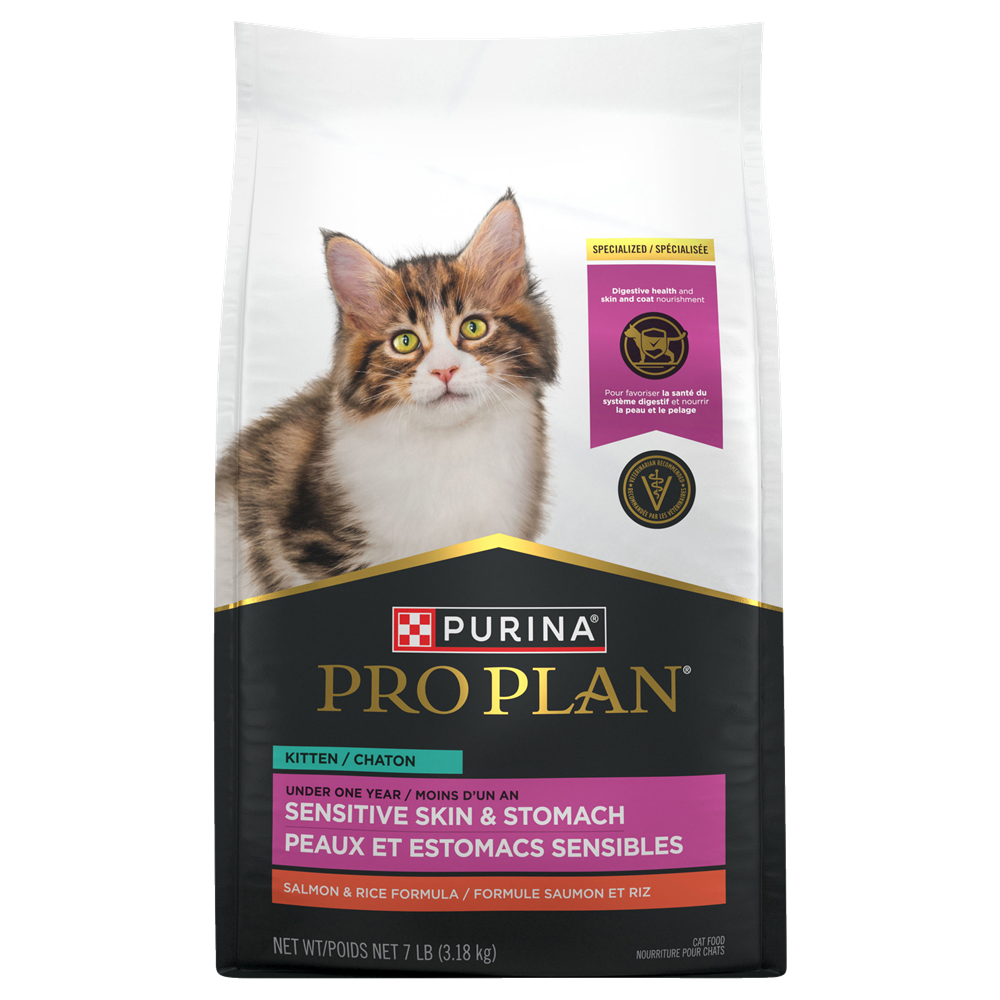 Nourriture Peau et estomac sensibles au saumon pour chaton 3,18 kg