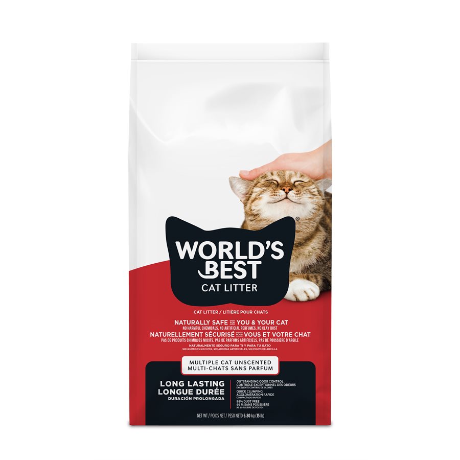 Litière multi-chats sans parfum pour chat - World's Best Cat Litter