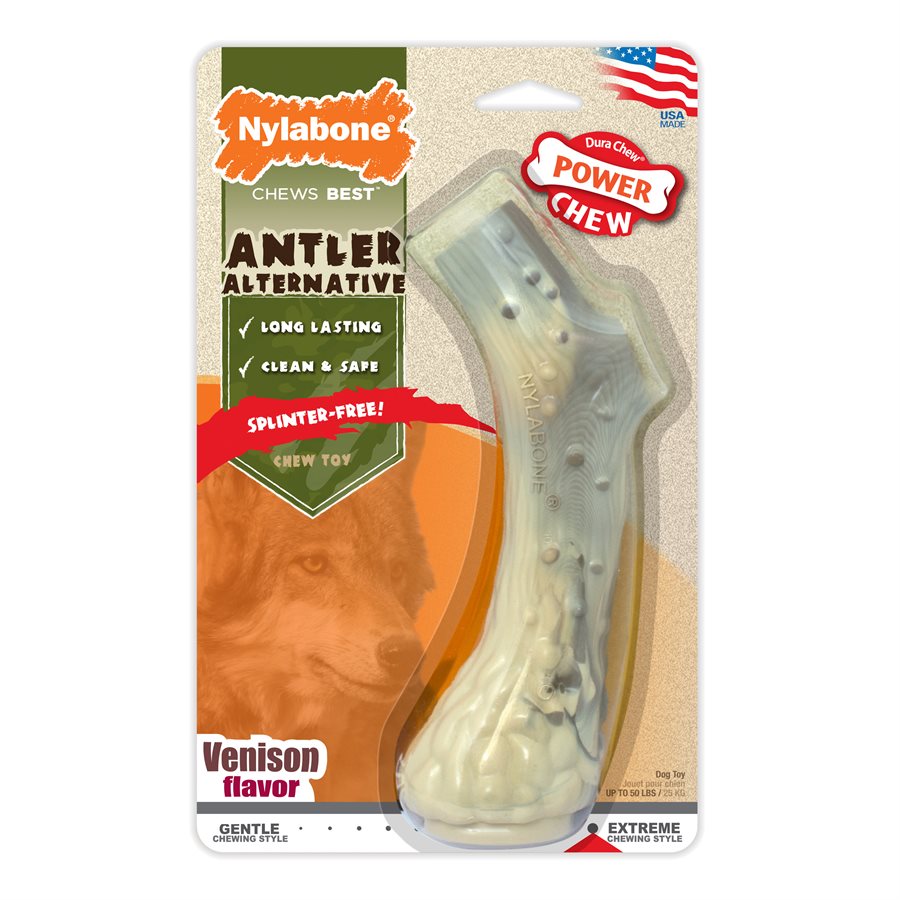Bois de cerf durable saveur de venaison - os à mâcher pour chien