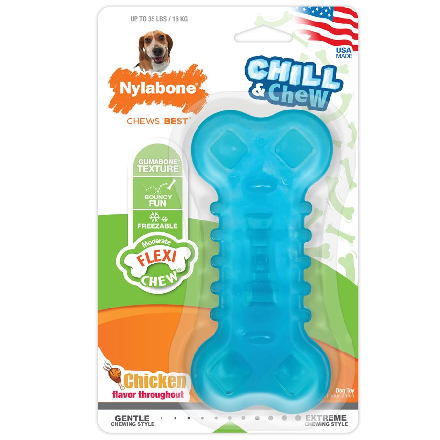 Os flexible à congeler avec poches à gâteries moyen - os à mâcher pour chien