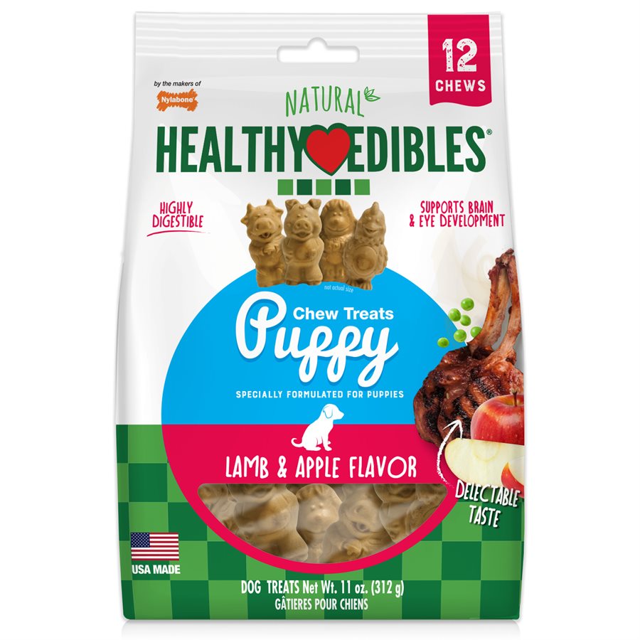 Healthy Edibles Pals pour chiot agneau et pommes paquet de 12 - gâterie pour chien