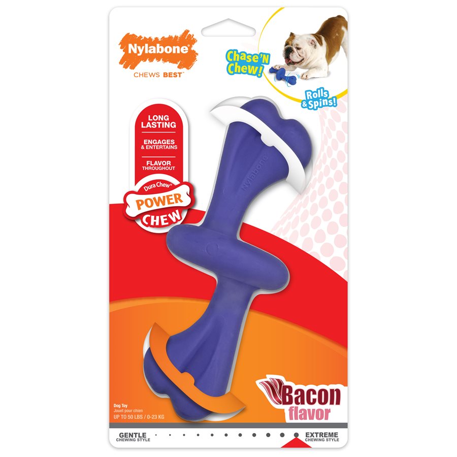 Os à mâcher Power Chew roulant saveur de bacon grand et géant pour chien