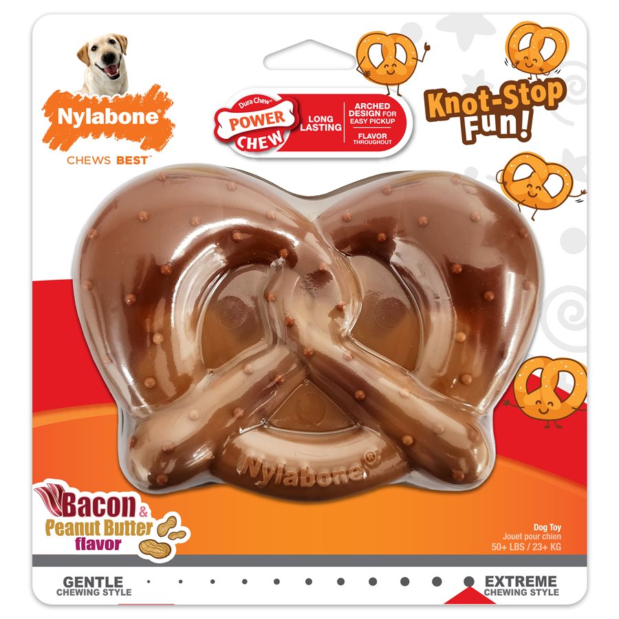 Bretzel saveur de bacon et beurre d'arachide - os à mâcher pour chien