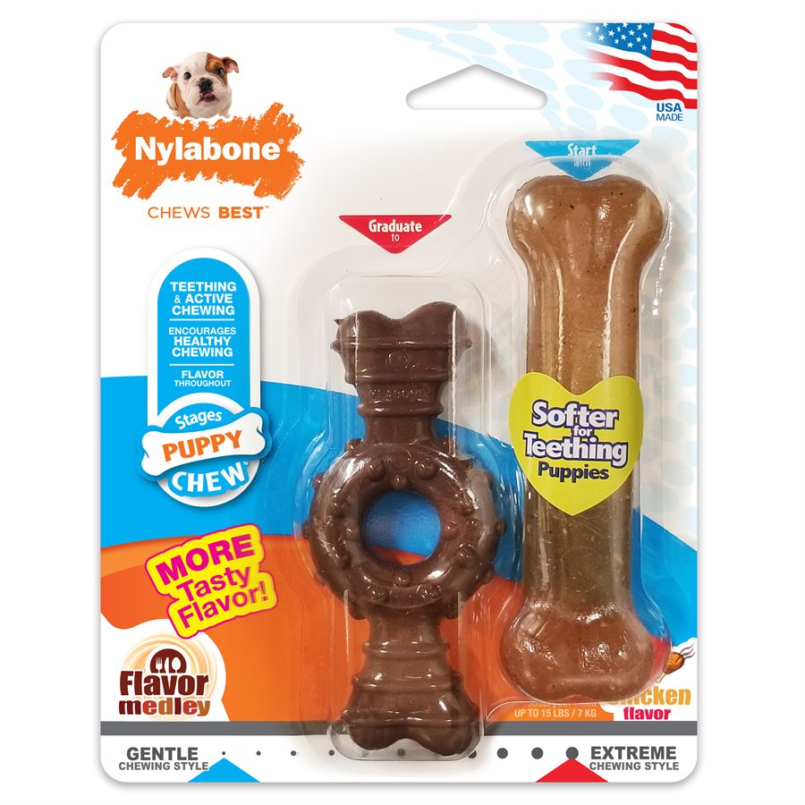 Anneau et os durables pour chiot petits paquet de 2 - jouet pour chiot