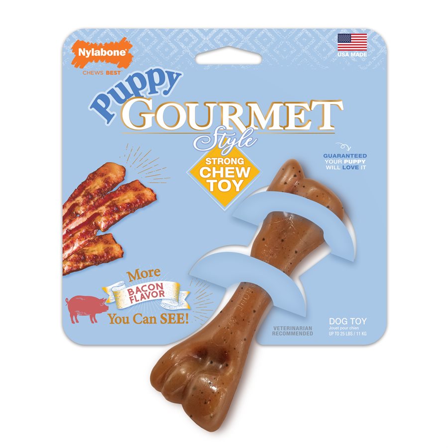 Fémur durable Gourmet Style pour chiot saveur de bacon petit et régulier - jouet pour chiot