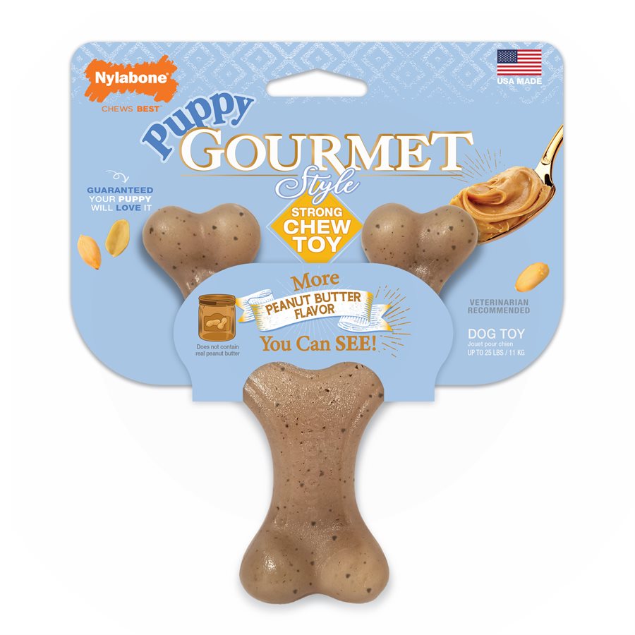 Bréchet durable Gourmet Style pour chiot beurre d'arachide petit et régulier - jouet pour chiot
