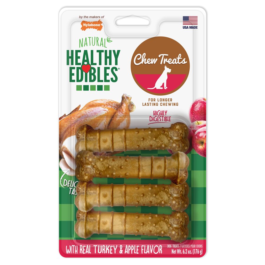 Healthy Edibles dinde et pommes régulier paquet de 4 - gâterie pour chien