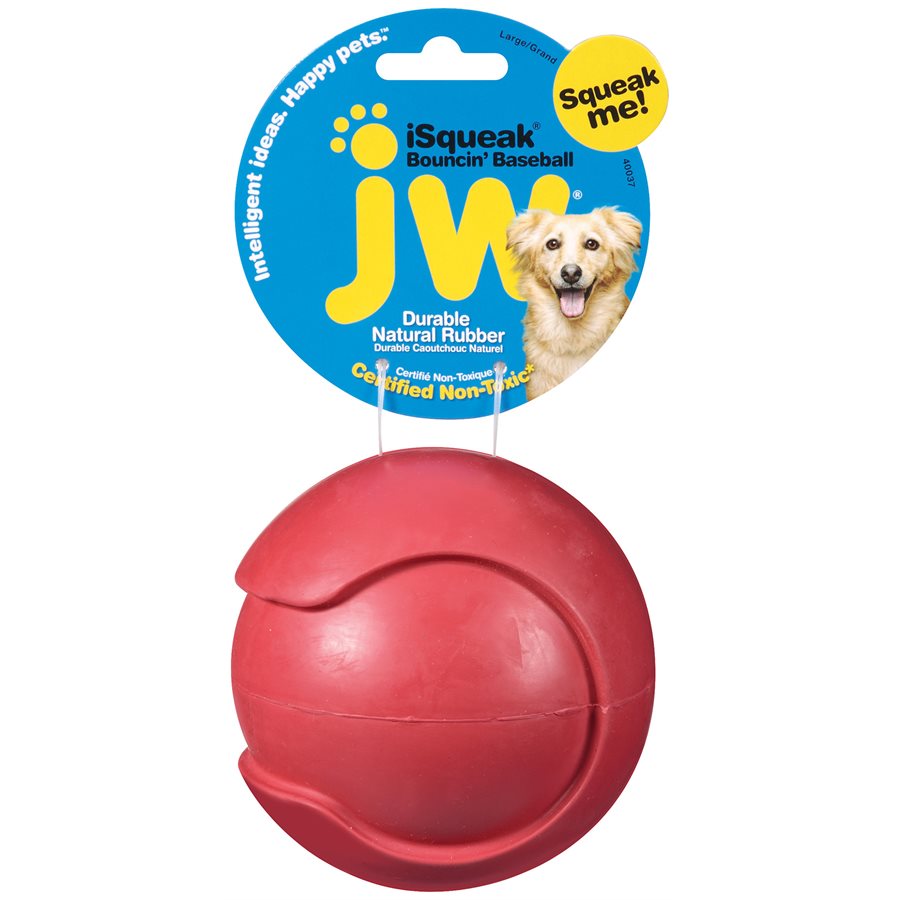 Balle de baseball rebondissante iSqueak en caoutchouc naturel - jouet pour chien