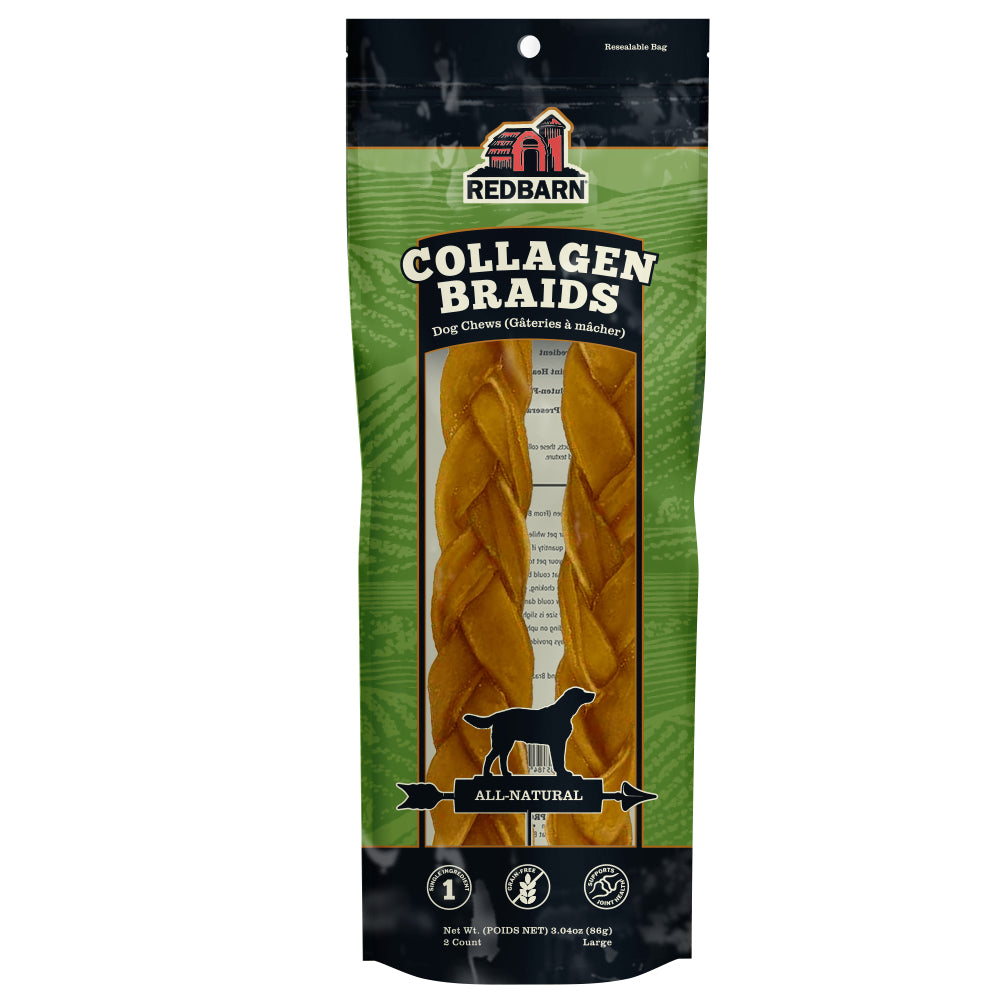 Bâton de collagène tressé en paquet