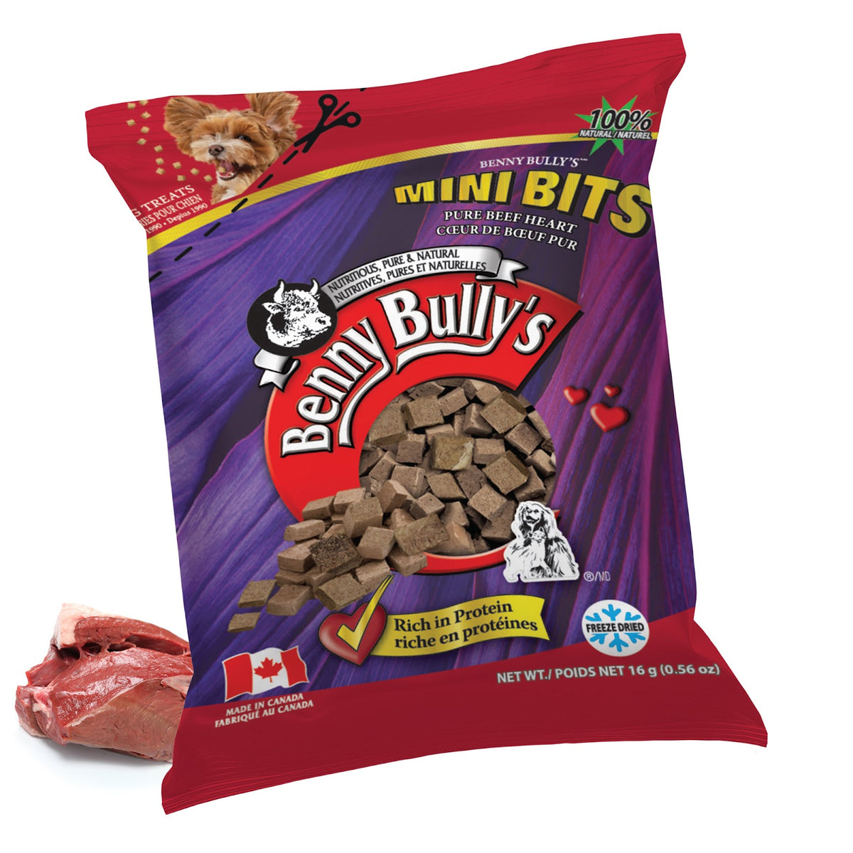 Gâteries en mini bouchées pour chien en mini sac
