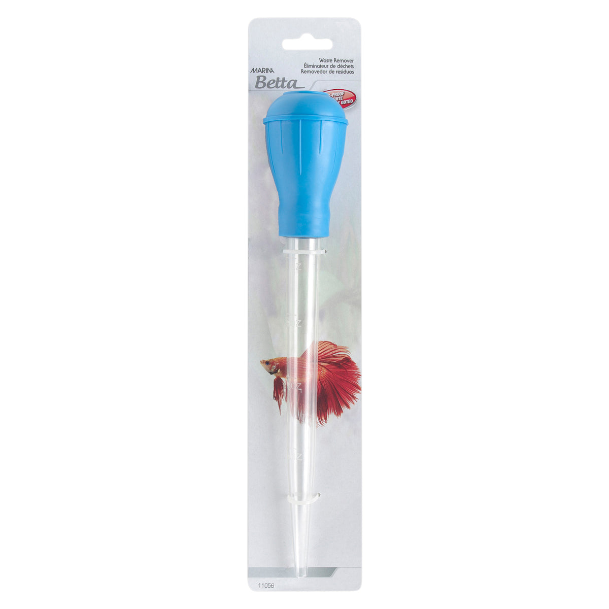 Éliminateur de déchets pour aquarium pour betta, bleu, 29 cm 30 ml