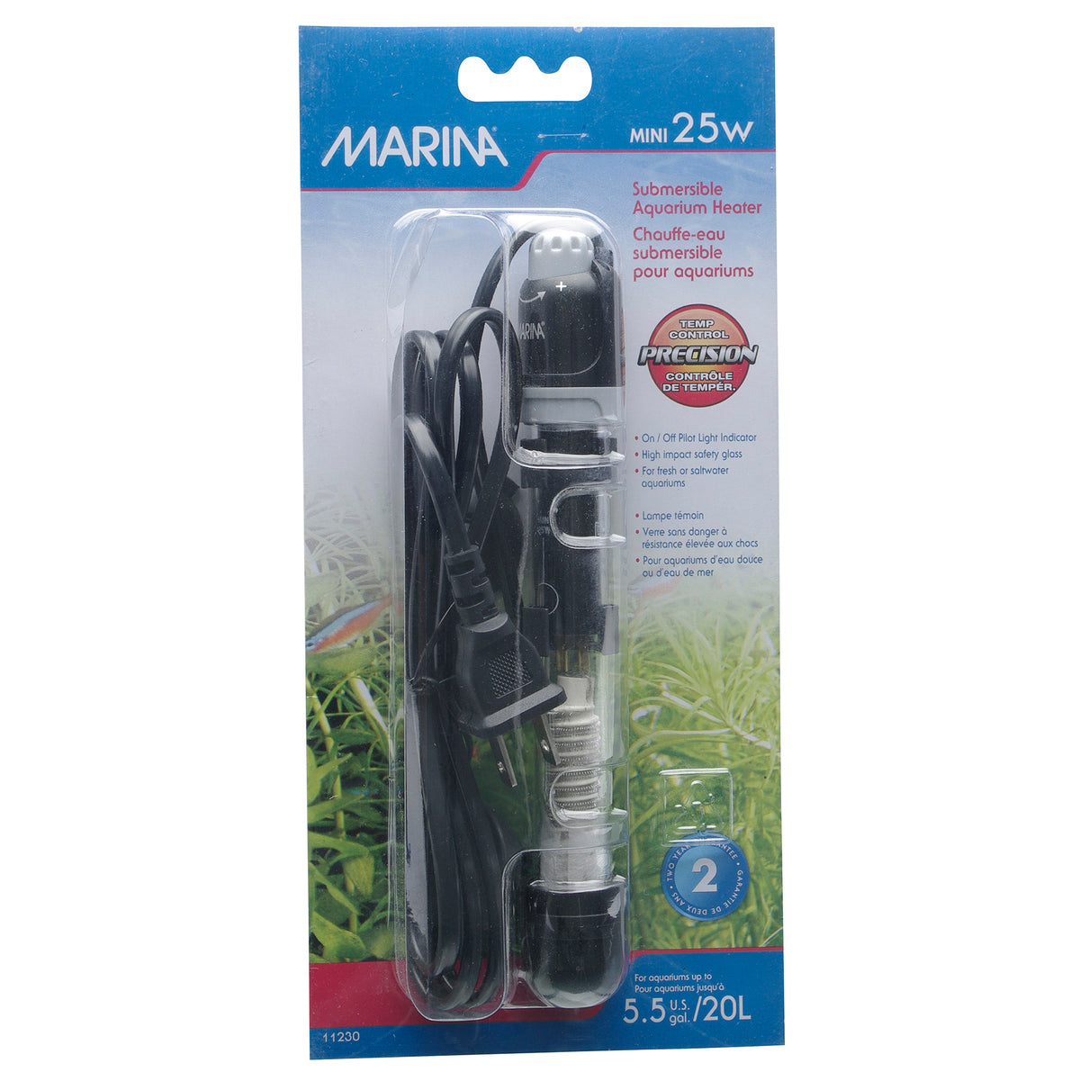 Chauffe-eau submersible mini pour aquarium - Marina