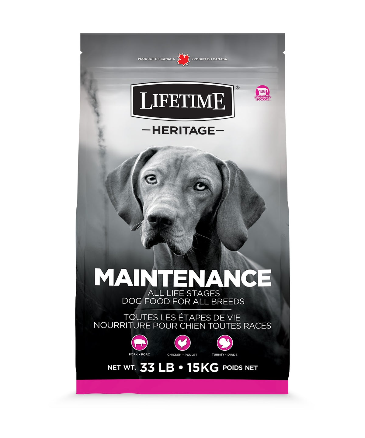 Nourriture maintenance pour chien 15 kg