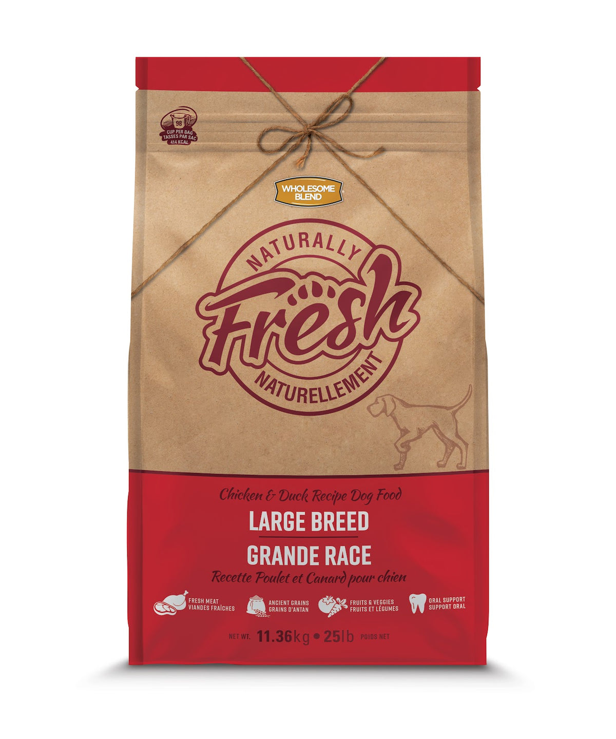 Nourriture pour chien de grande race Naturellement Fresh poulet et canard 11,36 kg