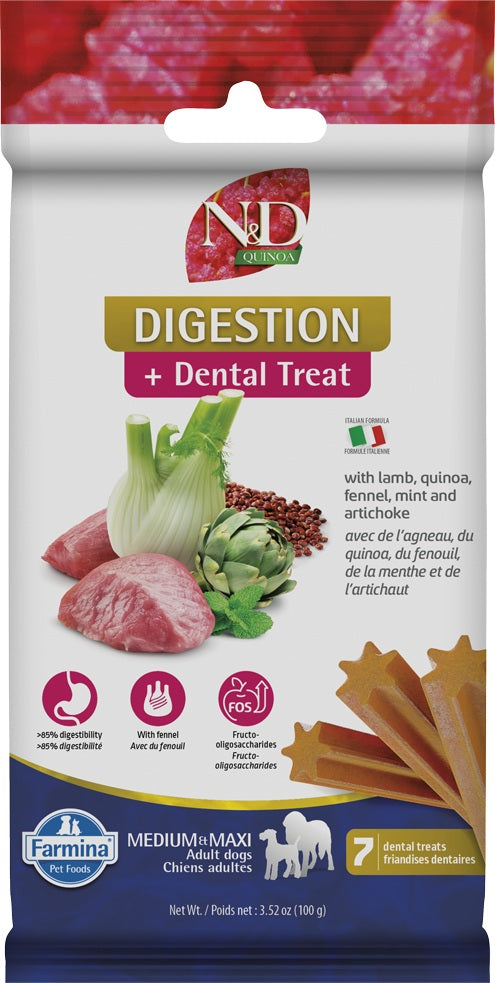 Gâteries dentaires N&D Quinoa Digestion pour chien