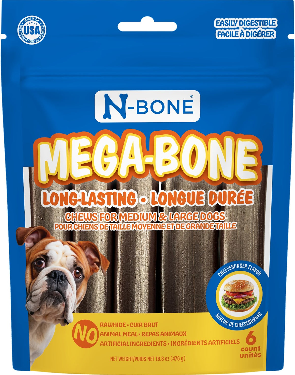Bâtonnet à mâcher longue durée Mega-Bone