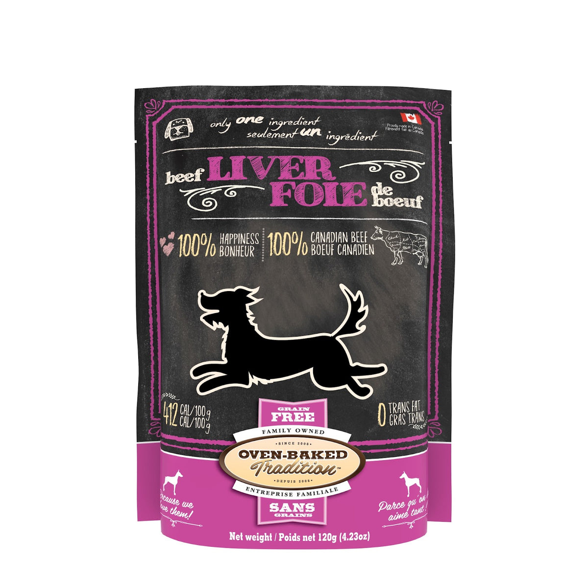 Gâteries de foie de bœuf lyophilisé pour chien