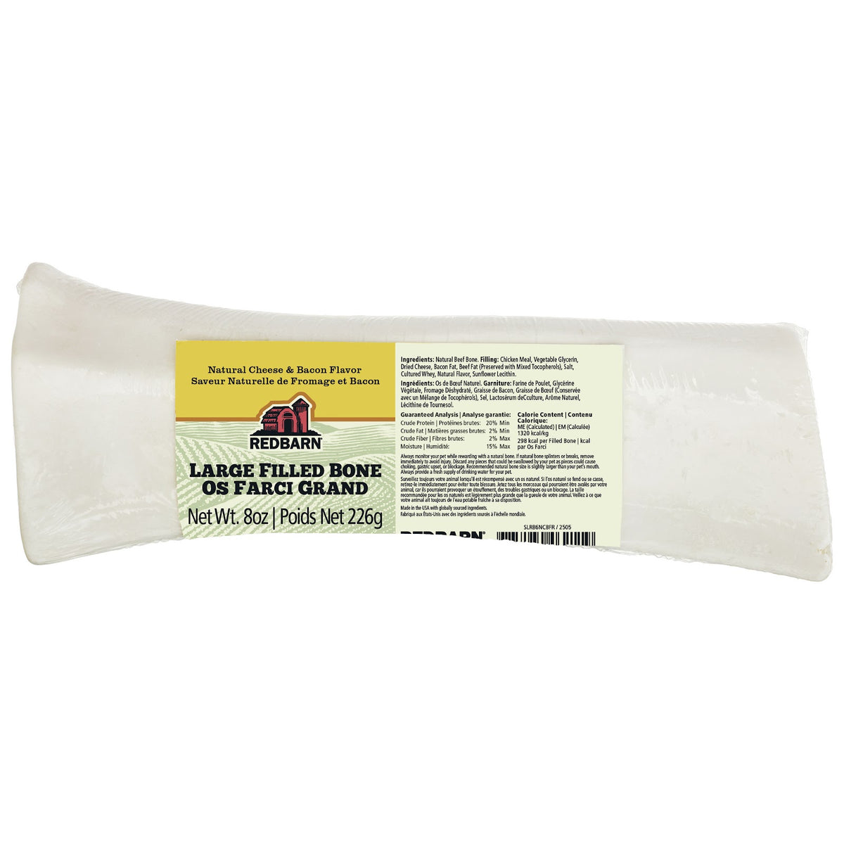 Os naturel farci saveur fromage et bacon Redbarn - gâterie à mâcher pour chien