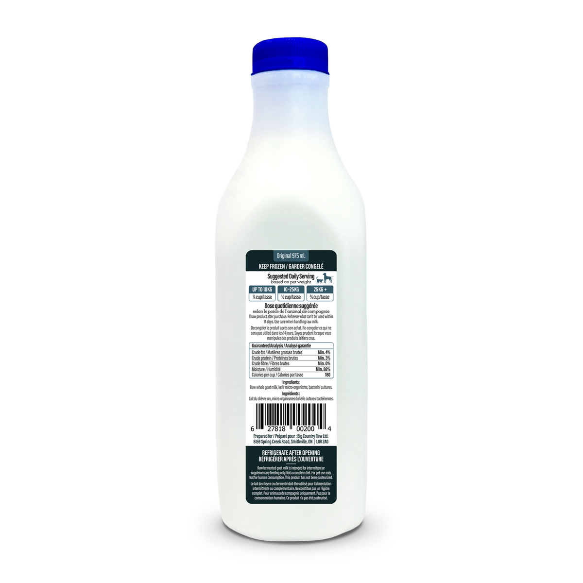 Lait de chèvre cru fermenté - supplément pour chien et chat