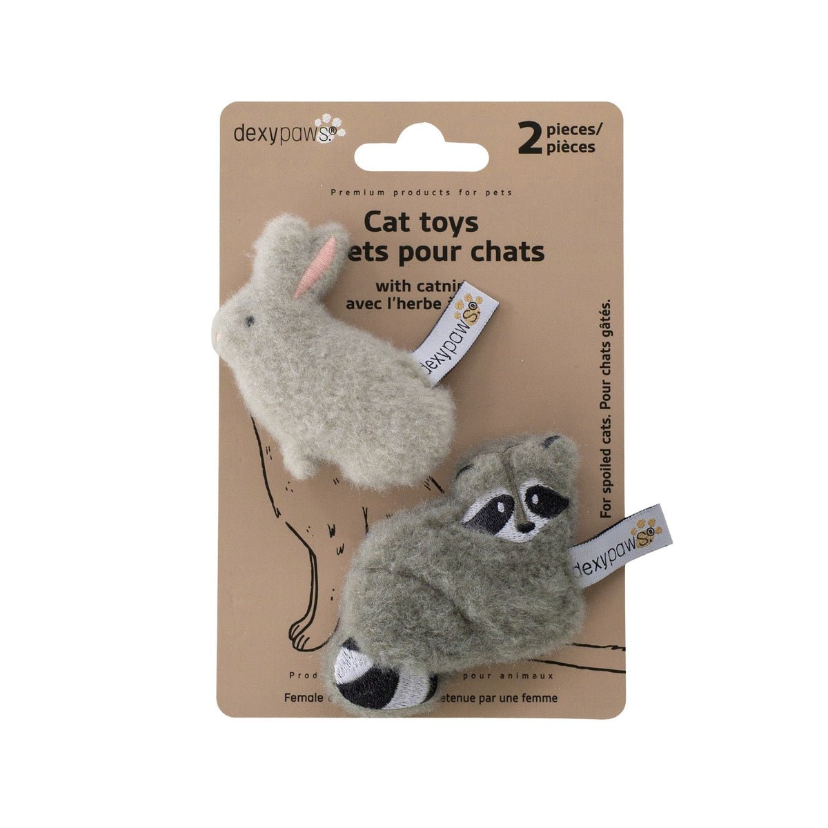 Duo de jouets pour chat avec herbe à chat
