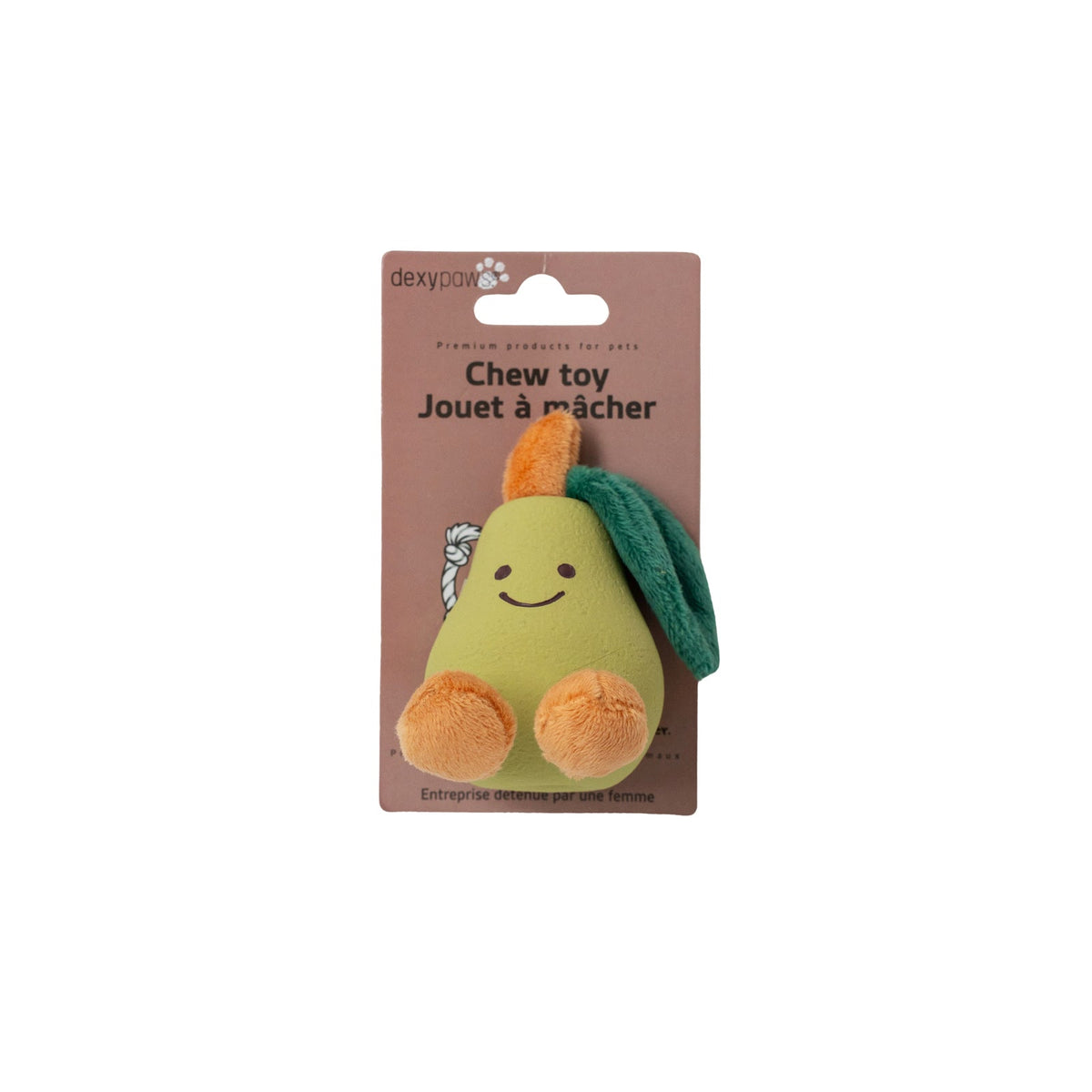 Jouet en latex et peluche poire 4 po pour chien petite race