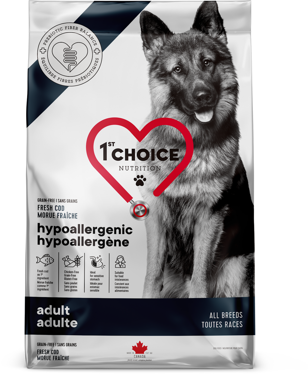 Hypoallergène sans grains morue 1st Choice - nourriture sèche pour chien