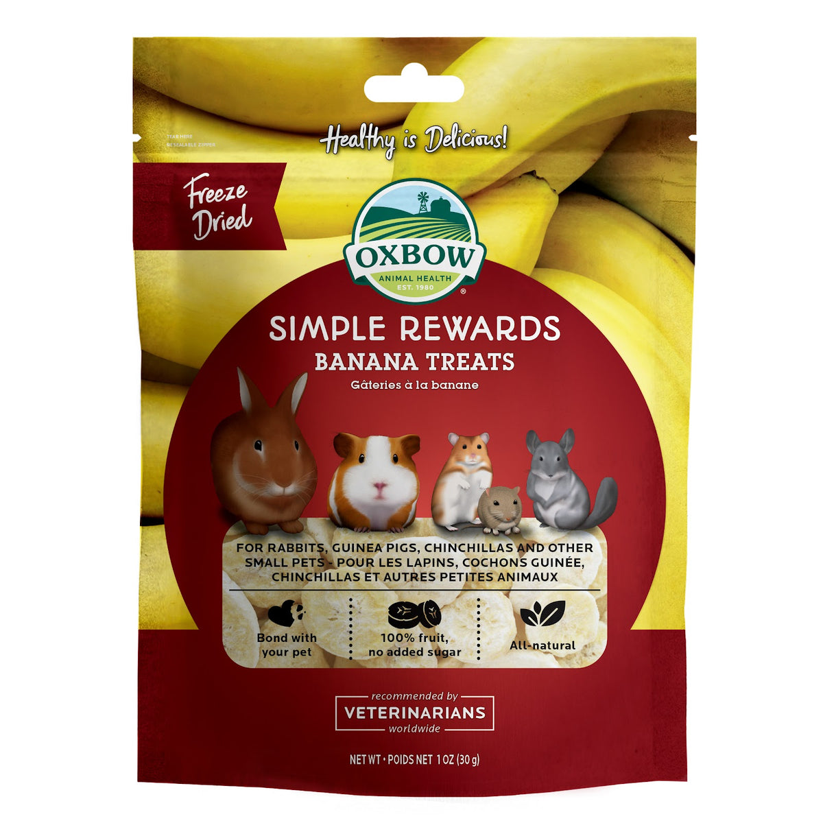 Gâteries Simple Rewards à la banane pour rongeur 1 oz