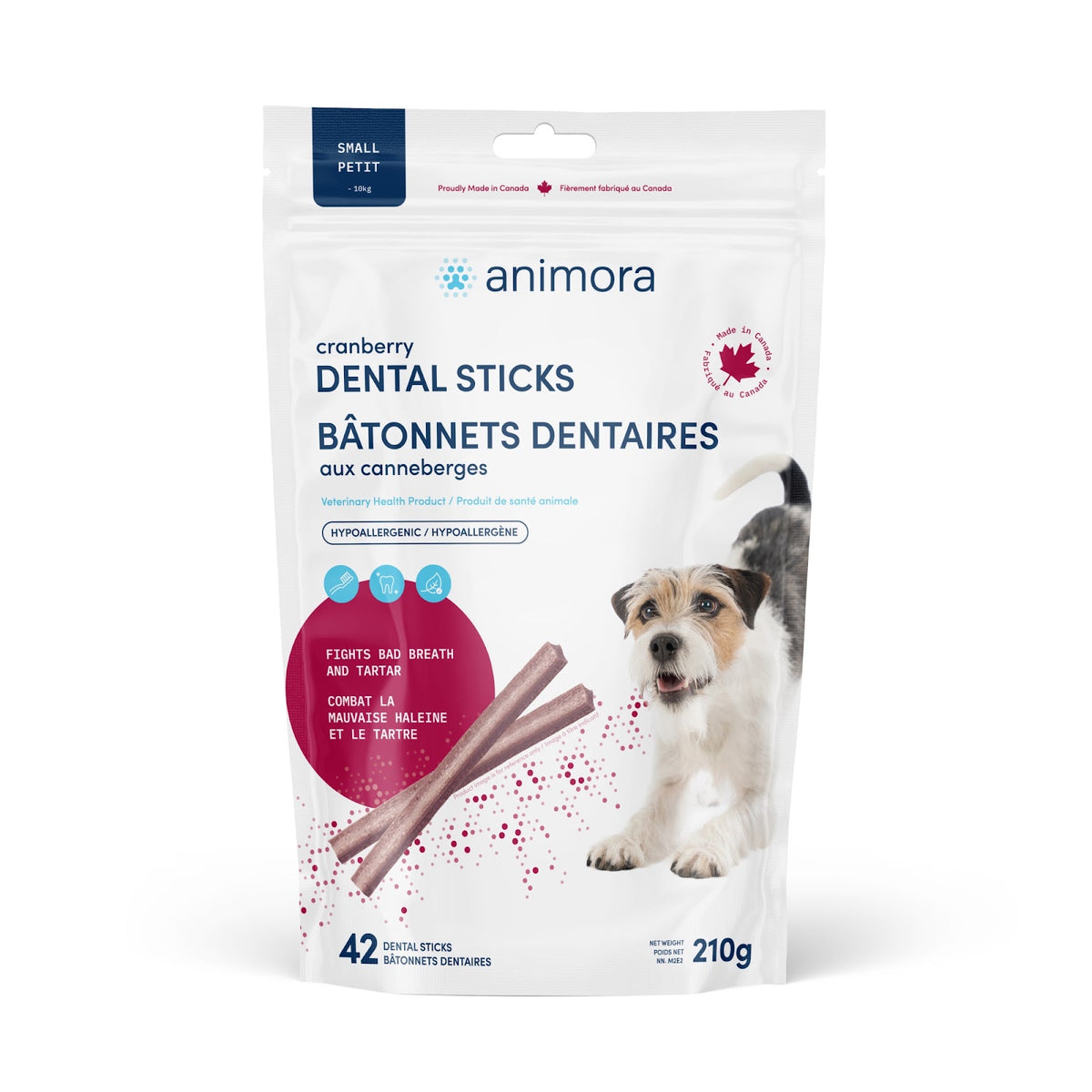 Bâtonnets dentaires aux canneberges pour chien