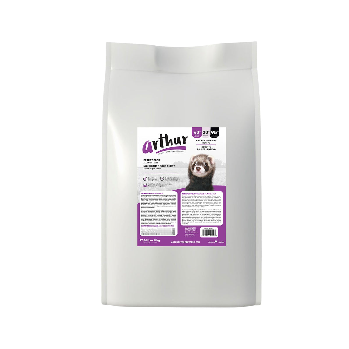 Poulet et hareng Arthur - nourriture pour furet