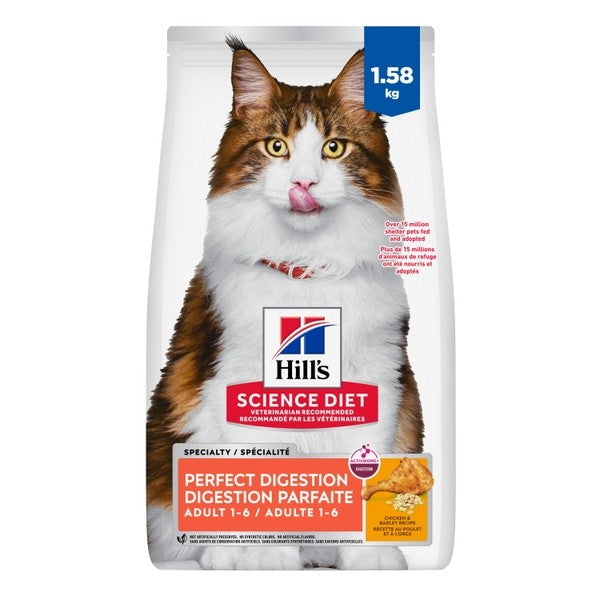 Digestion parfaite poulet, orge et avoine - nourriture sèche pour chat 1,58 kg