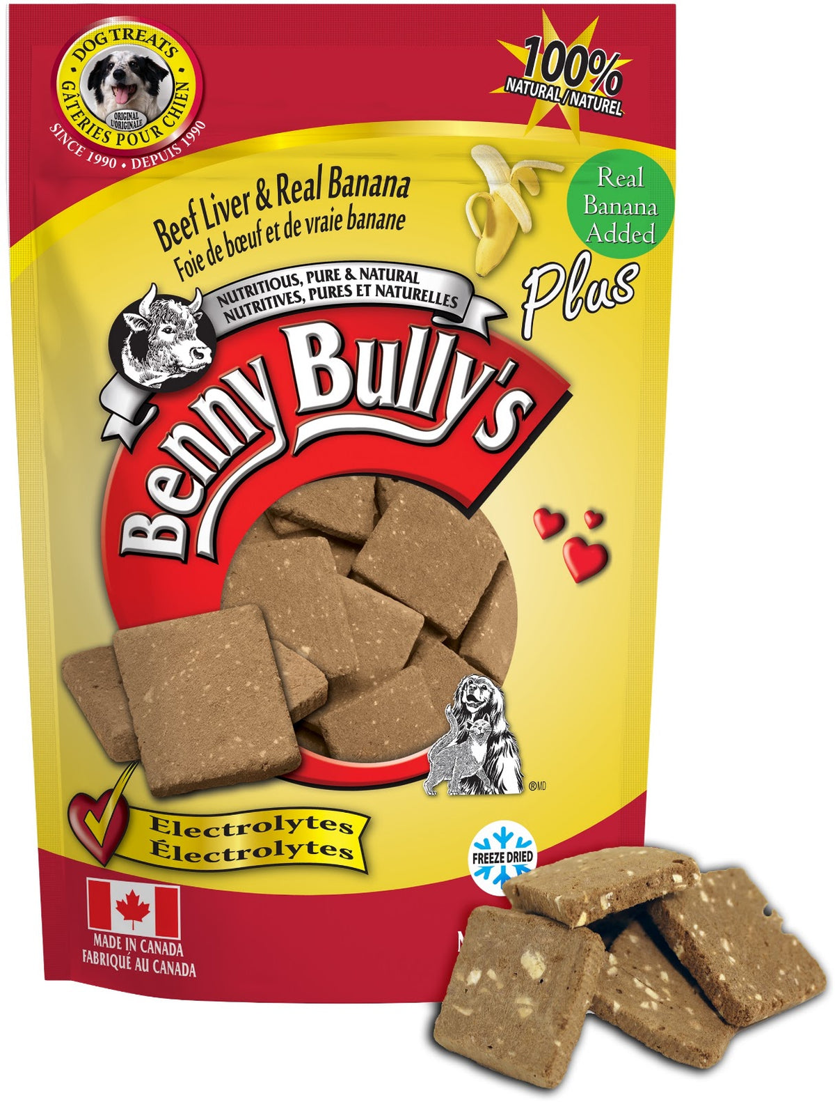Gâteries au foie de bœuf plus banane pour chien 58 g