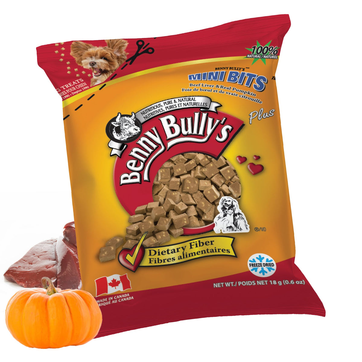 Gâteries en mini bouchées pour chien en mini sac