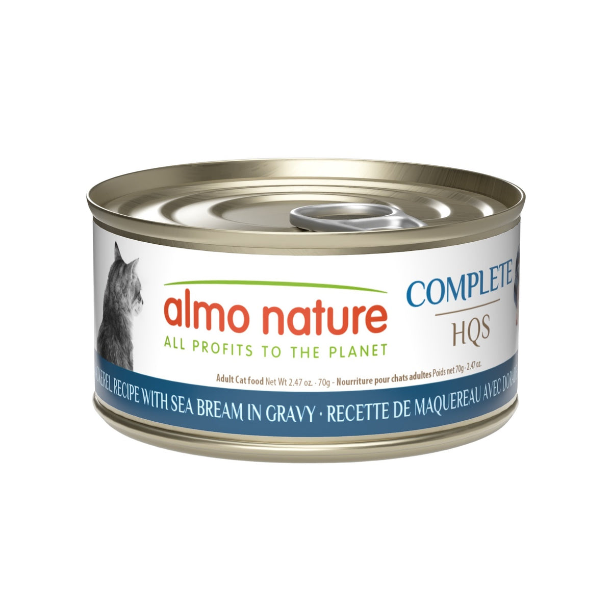 Nourriture humide HQS Complete au maquereau et daurade en sauce pour chat 70 g