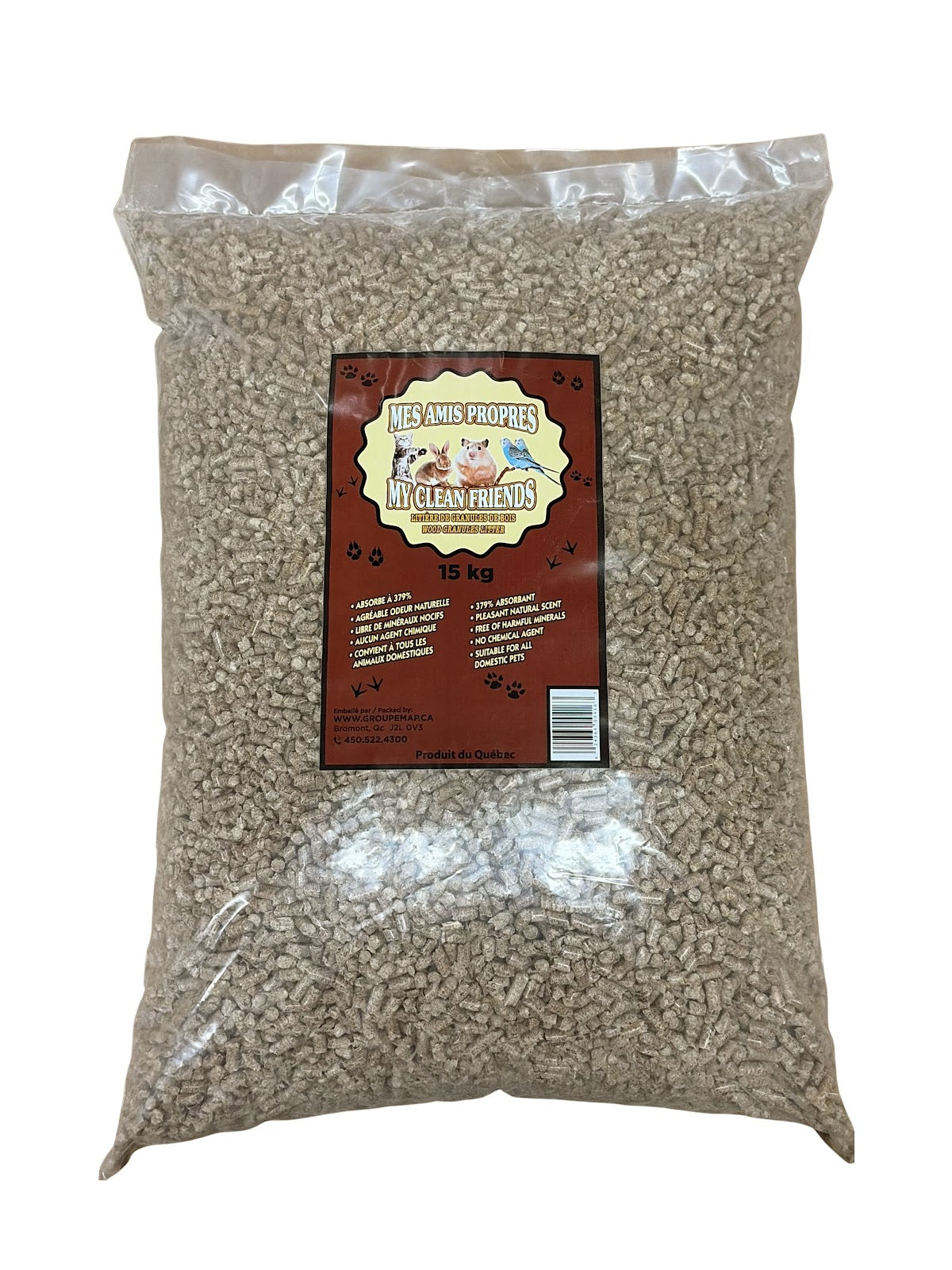 Litière de granules de bois
