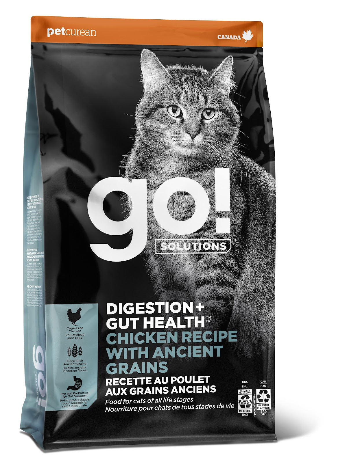 Nourriture sèche Go! Solutions Digestion + santé intestinale pour chat