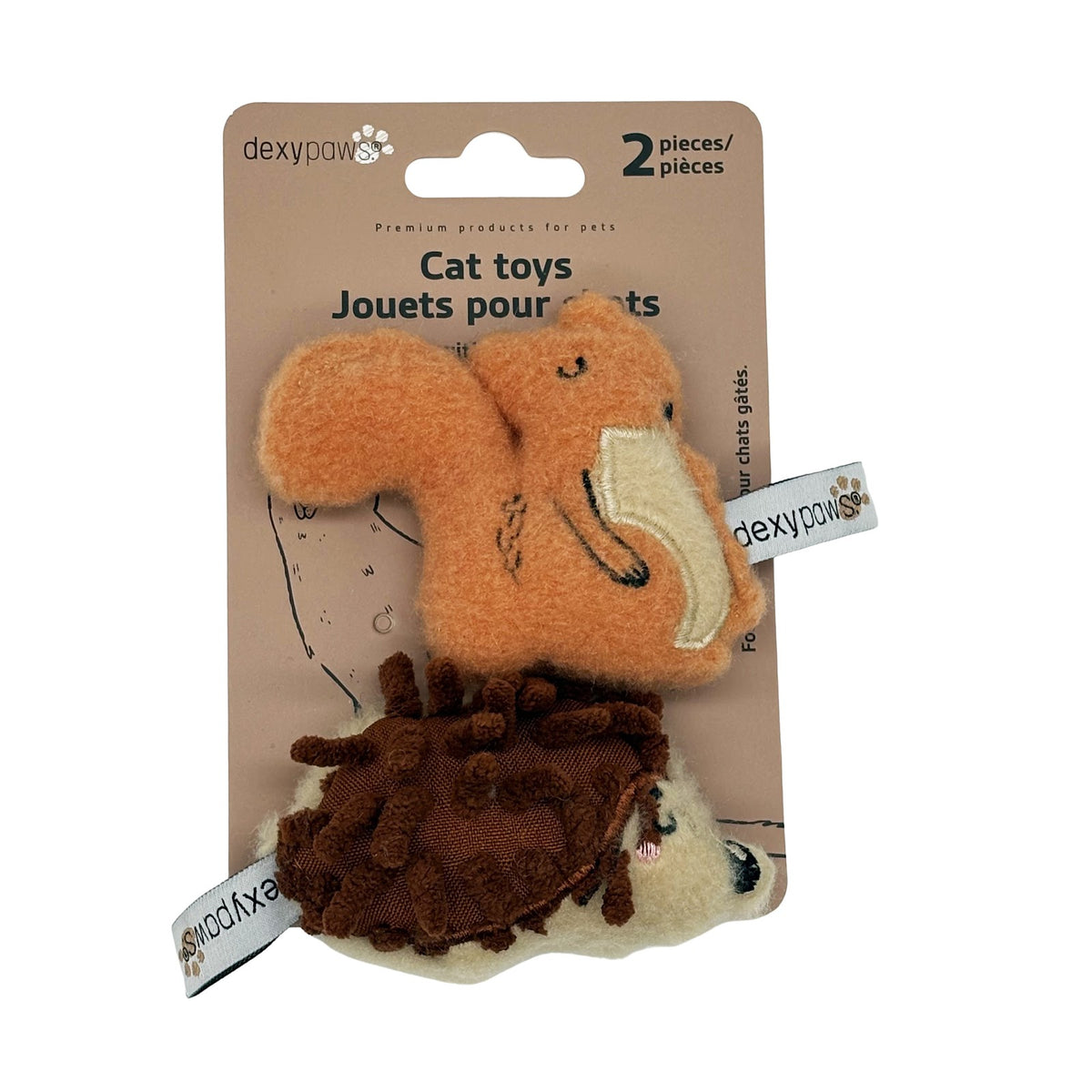 Duo de jouets pour chat avec herbe à chat