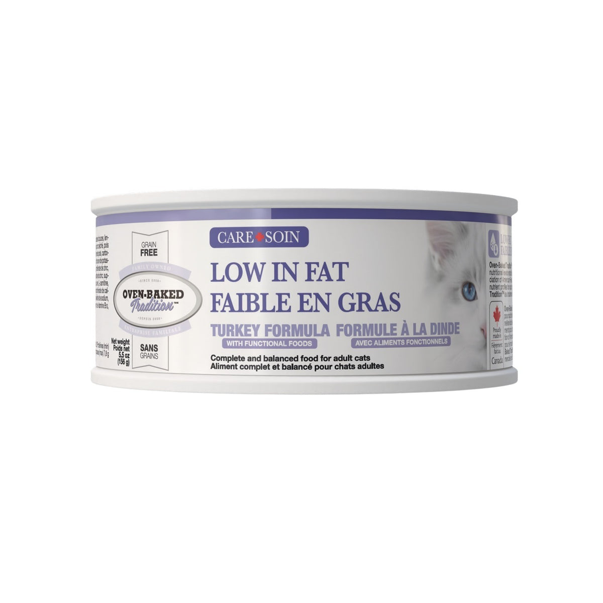 Pâté sans grains faible en gras à la dinde pour chat 5,5 oz