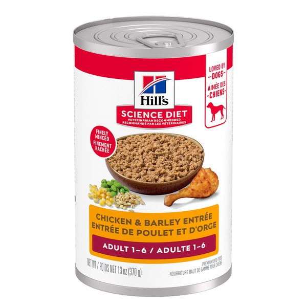 Adulte entrée de poulet et d'orge - nourriture humide pour chien 370 g