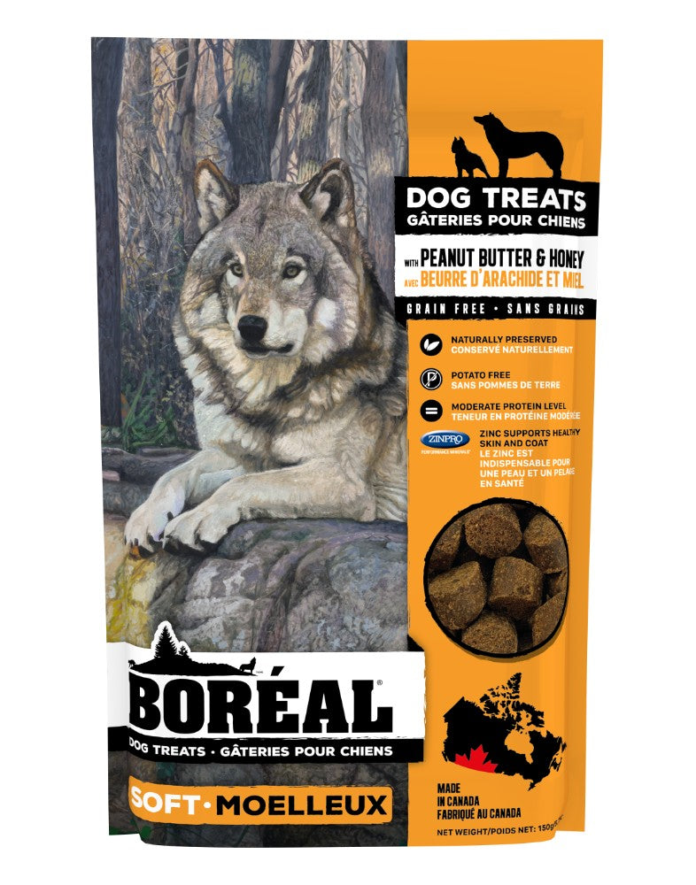 Gâteries tendres arachides et miel pour chien 150 g