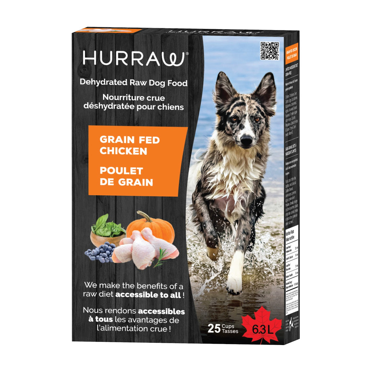 Nourriture crue déshydratée pour chien Hurraw