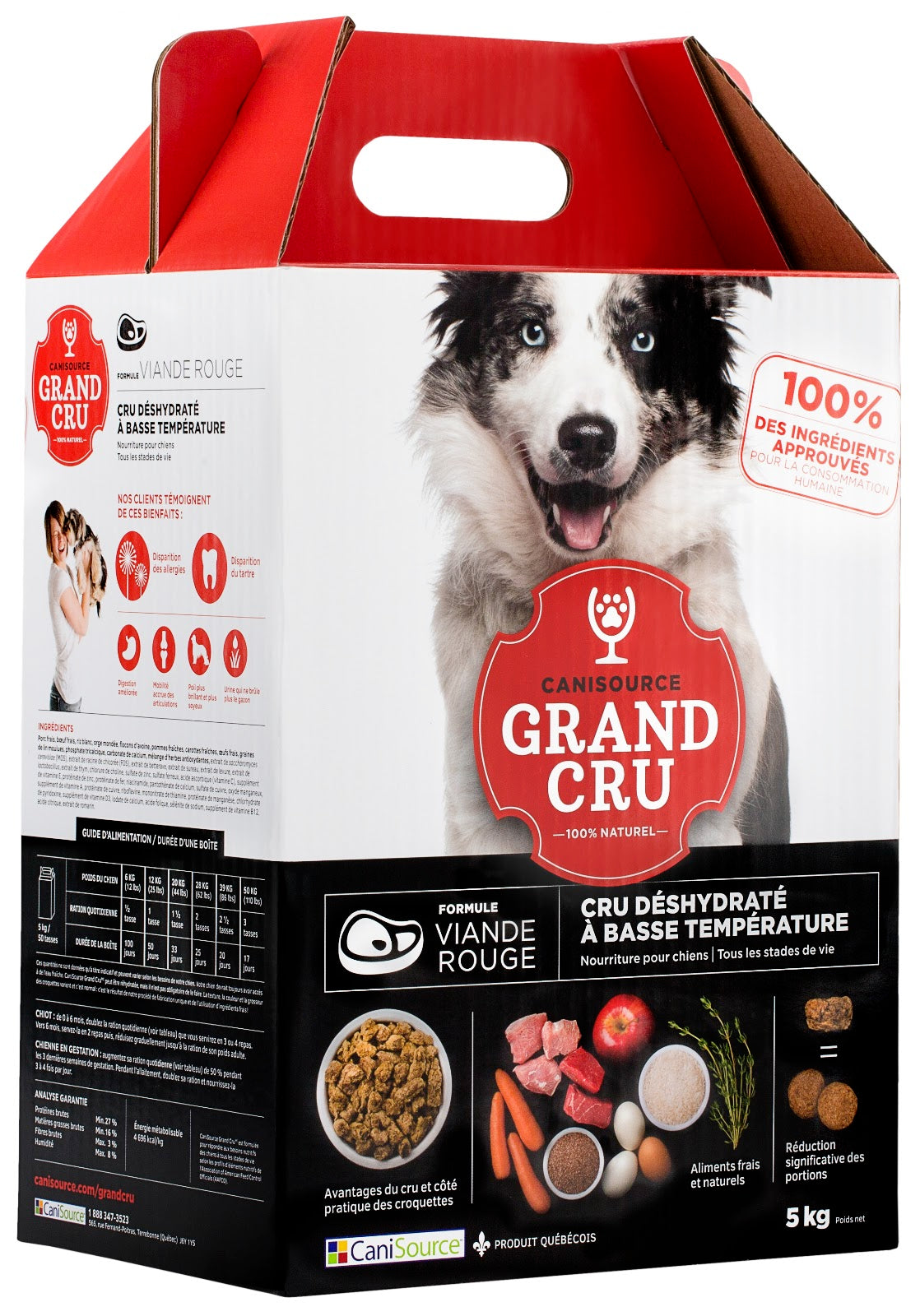 Nourriture déshydratée sans grains à la viande rouge pour chien - Grand Cru