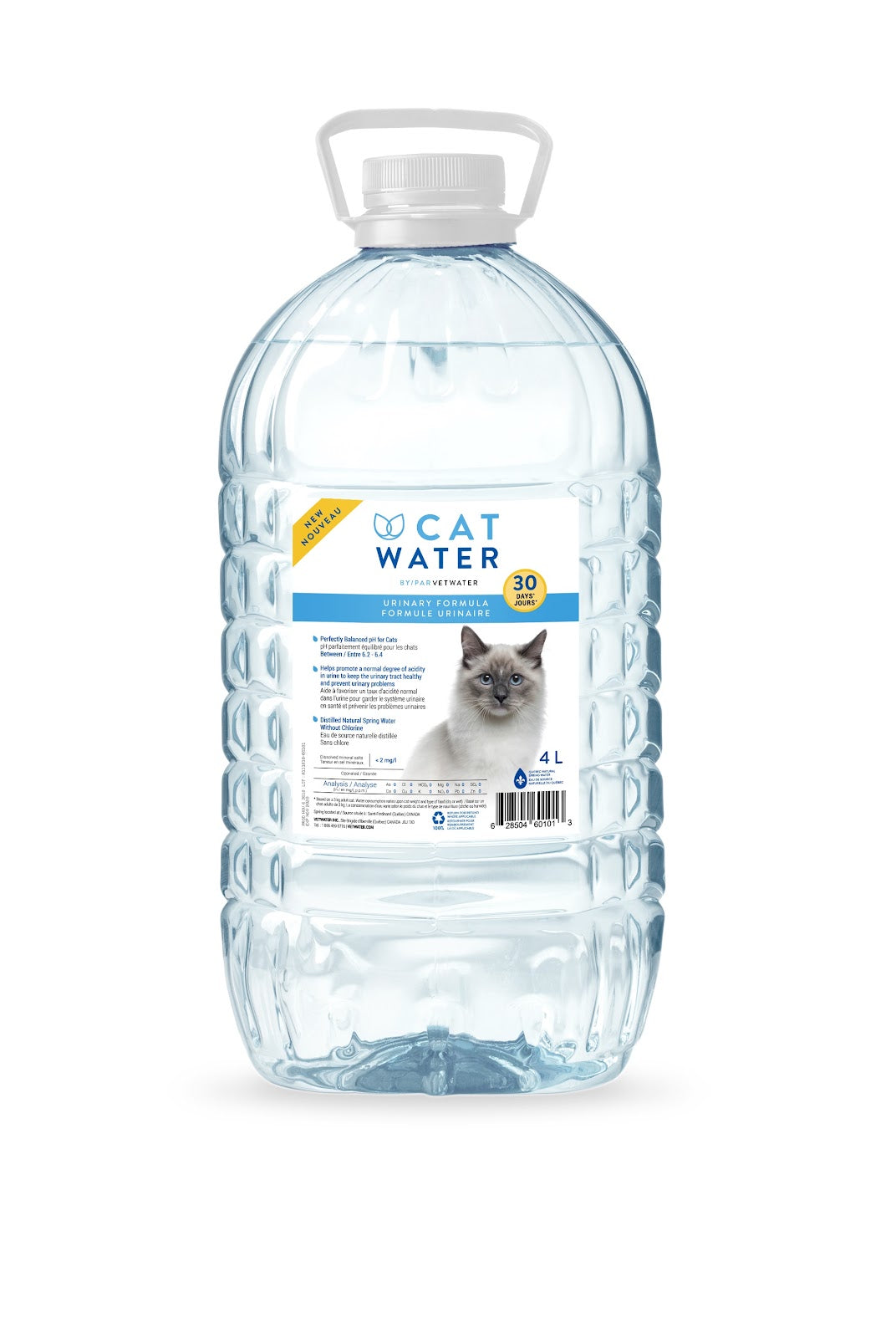 Eau au pH équilibré pour chat