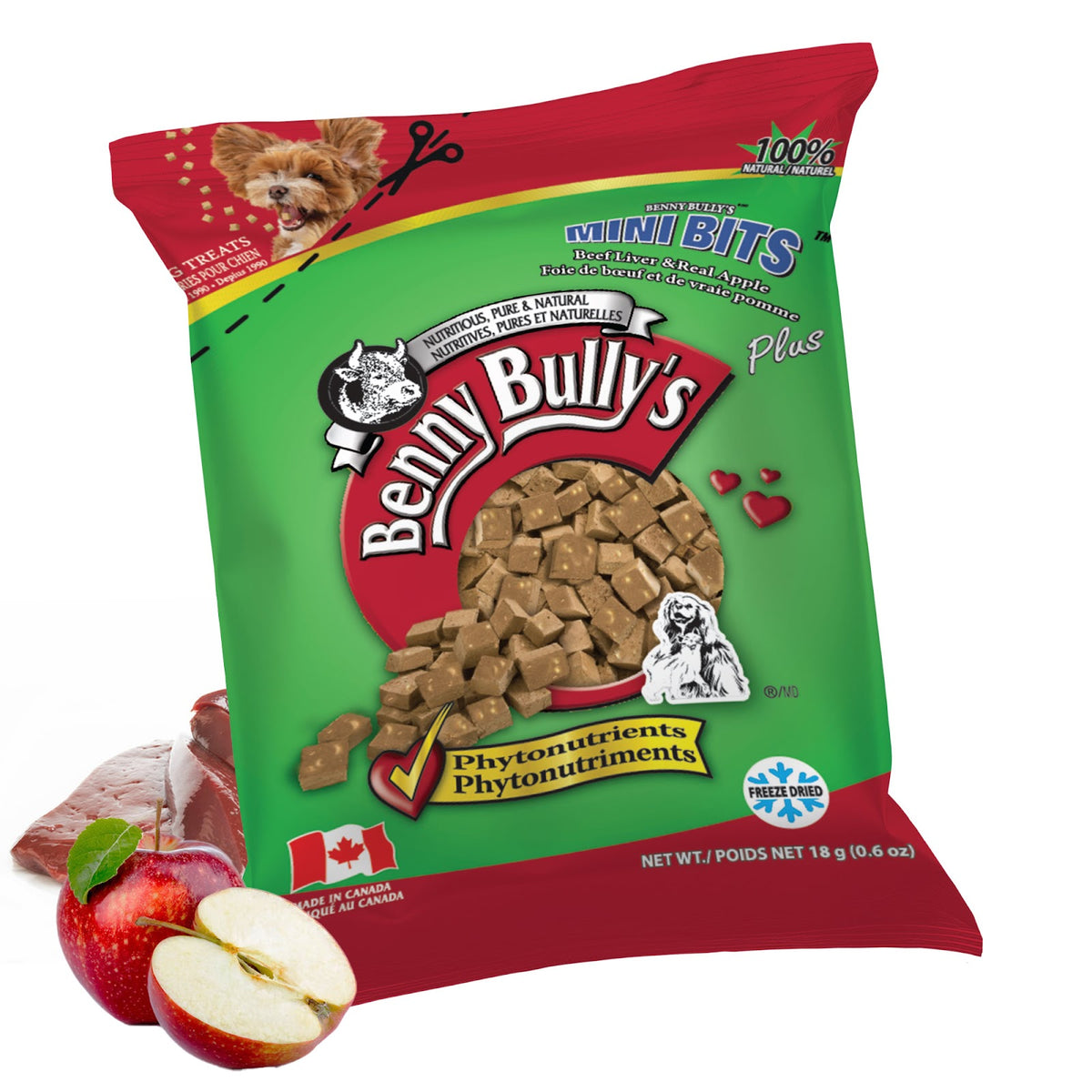 Gâteries en mini bouchées pour chien en mini sac