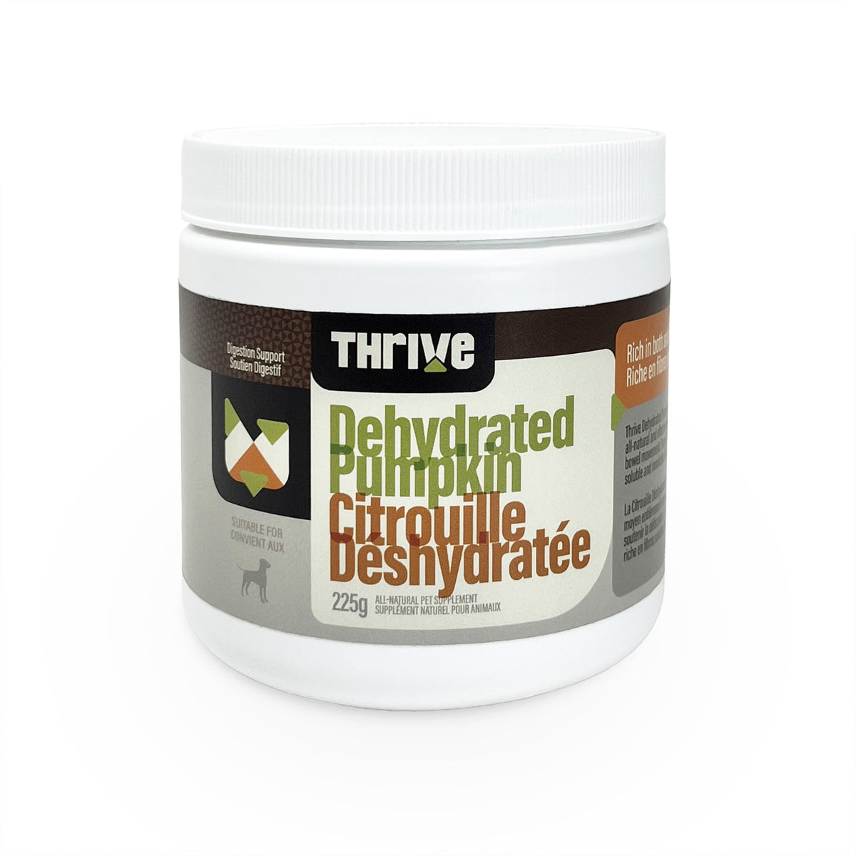 Citrouille déshydratée 225 g - supplément en poudre pour chien