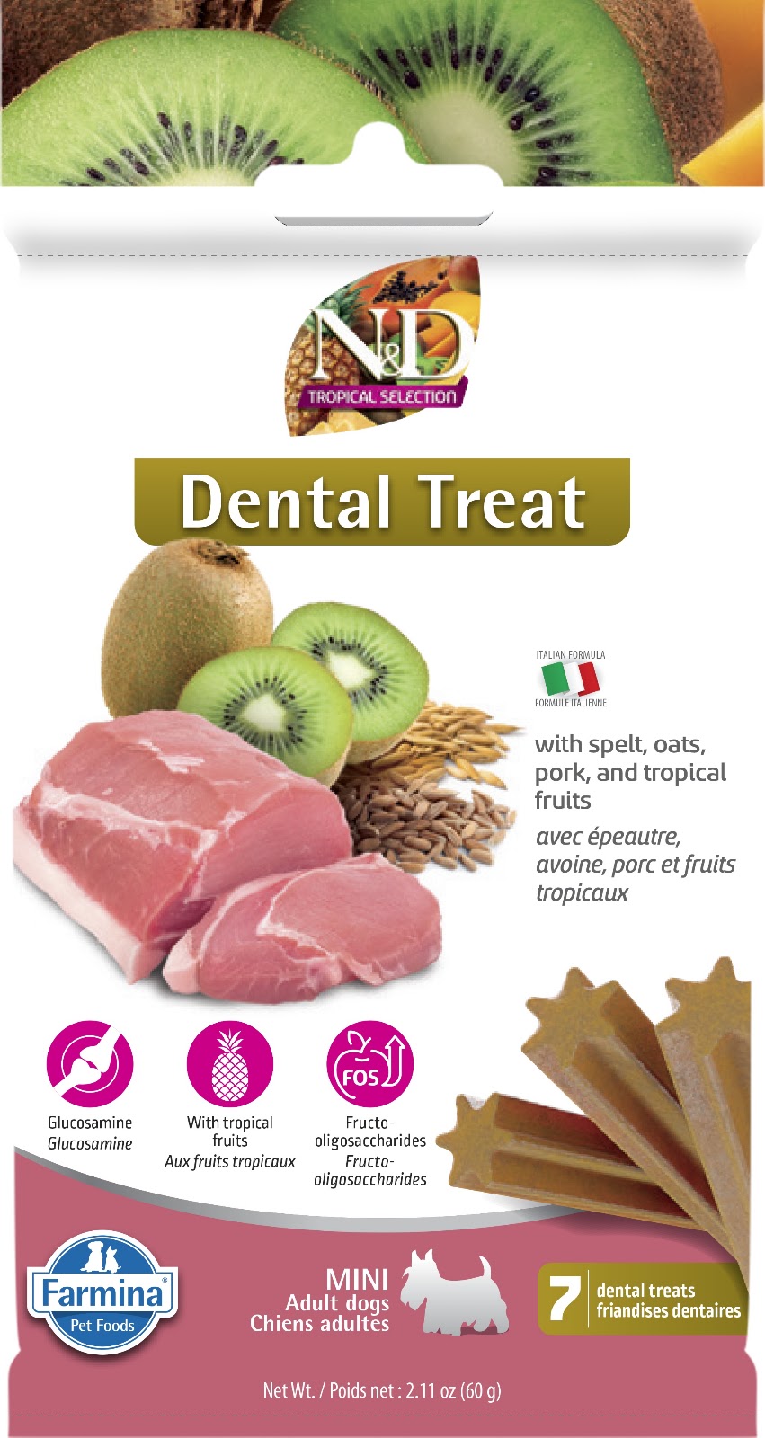 Gâteries dentaires N&D Tropical Selection pour chien