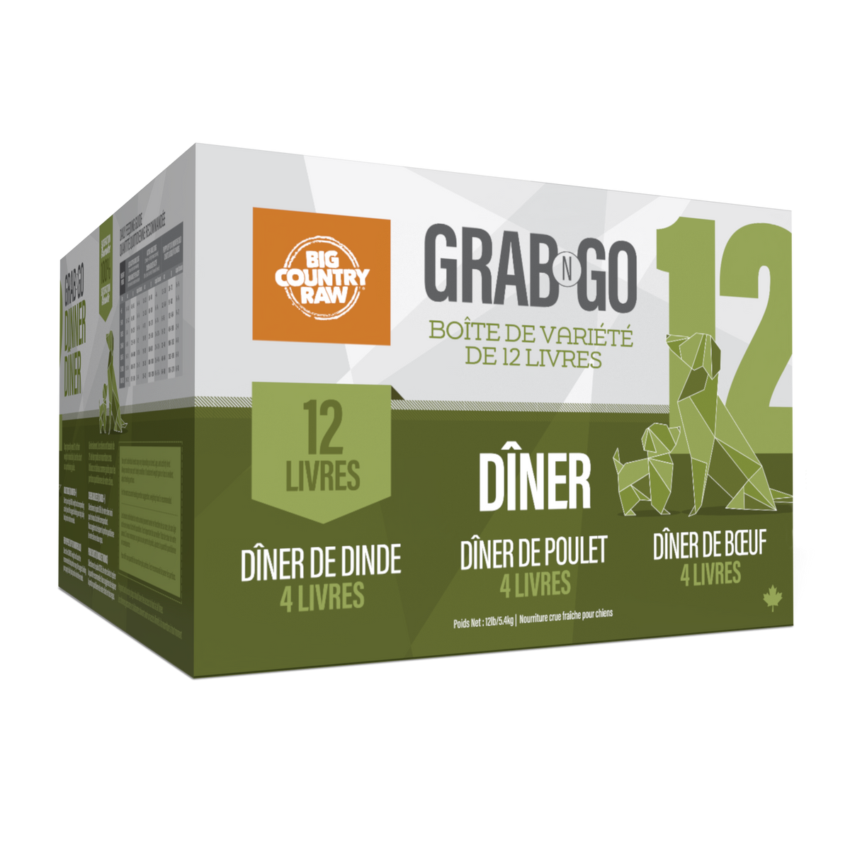 Grab N Go boîte variété - nourriture crue pour chien