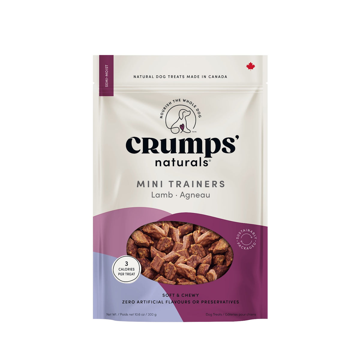 Mini-bouchées d'entraînement semi-humides Crumps' Naturals - gâteries pour chien