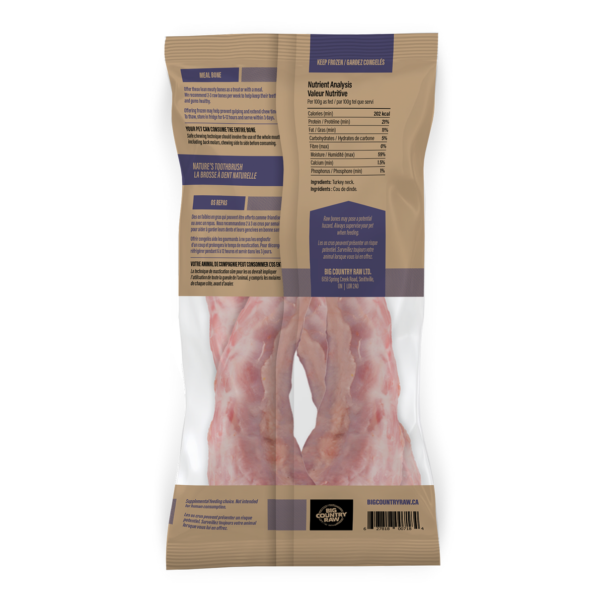 Cous de dinde XL (4 morceaux) - os cru pour chien